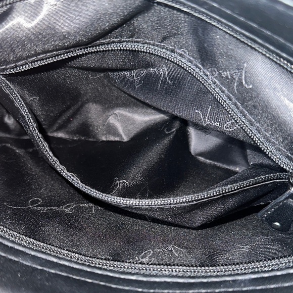 Vera Bradley Midnight Houndstooth Pattern Leather Trimmed CB Shoulder Bag NWOT - Picture 8 of 13